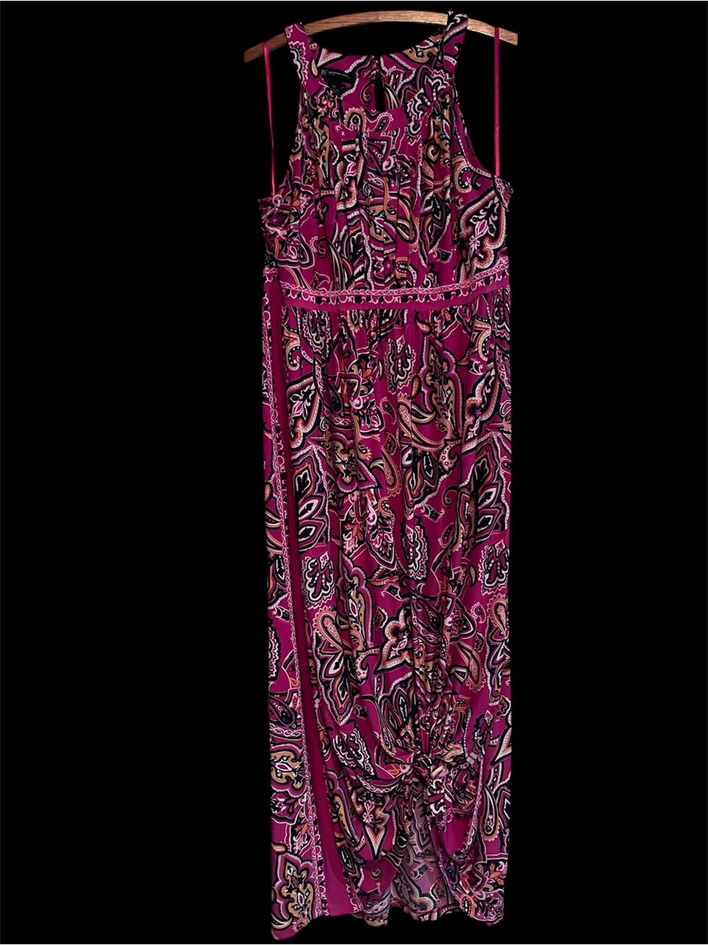 INC International Concepts Fuchsia Paisley Maxi Dress